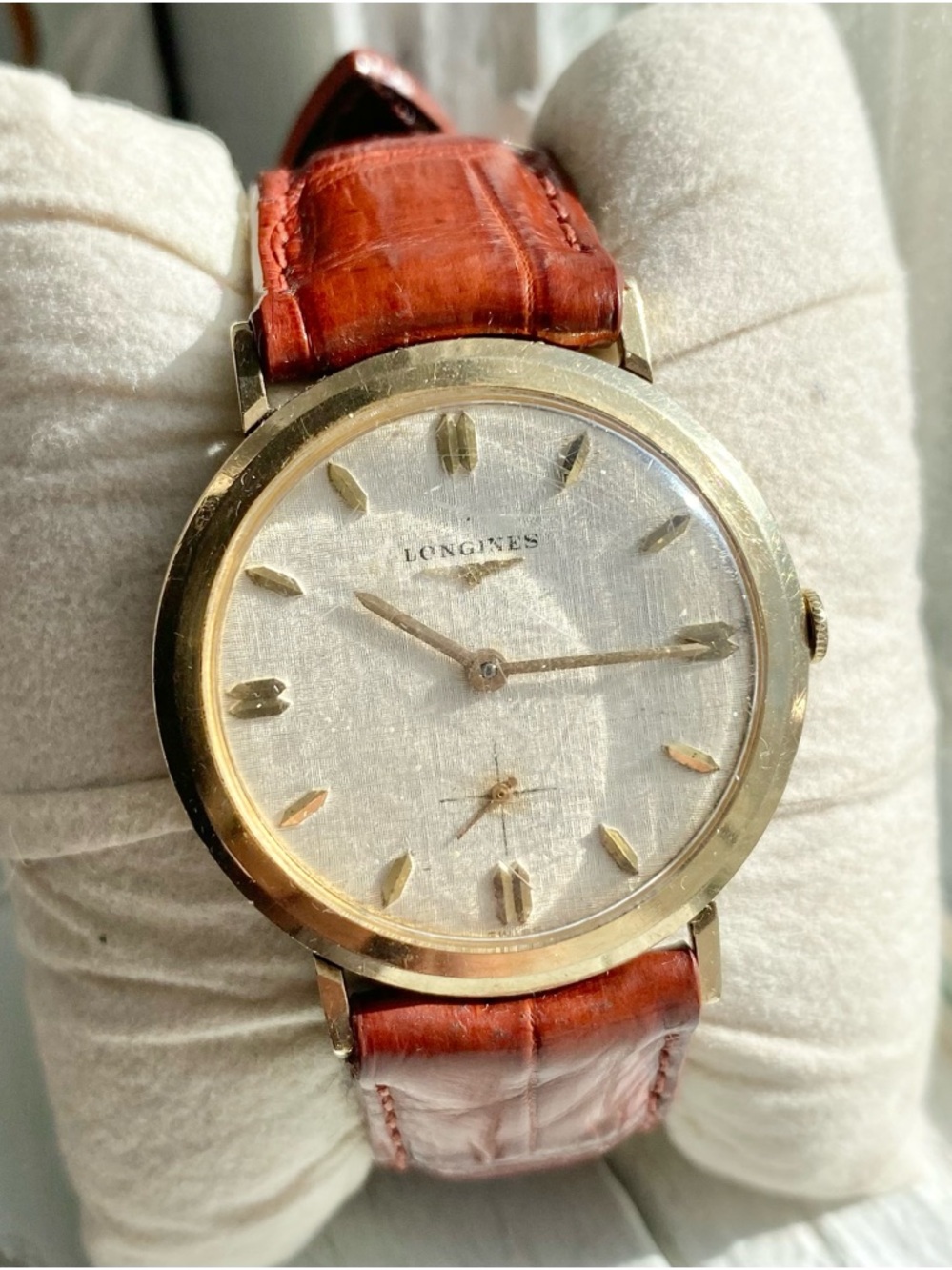 Longines Gold and Brown Classic Dress Watch